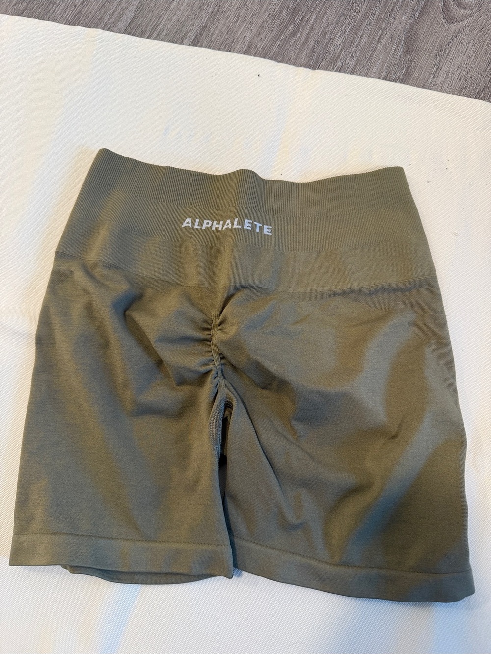 Alphalete Olive Green High-Waist Bike Shorts